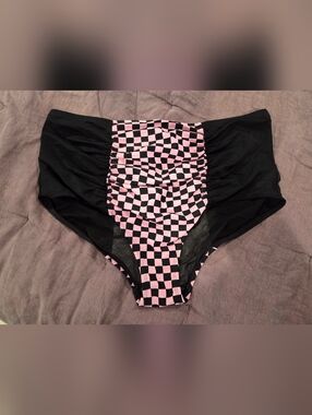Pink Checkered Bikini Bottoms